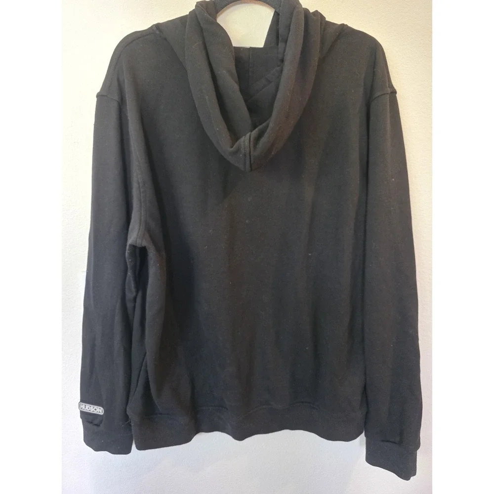 Hudson Outerwear Hoodie Men's Sz XL Black Drippin Spellout Logo Indie Streetwear